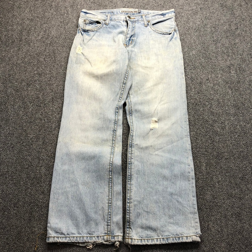 Aeropostale Benton Original Boot Jeans Mens 30x28 Light Wash Distressed Denim